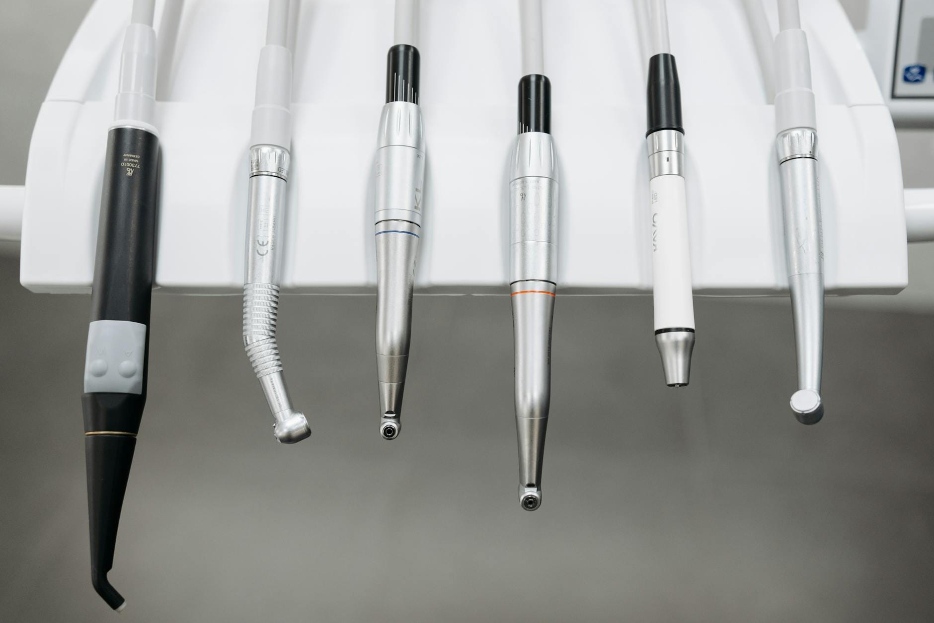 a close up of dental instruments